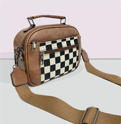 Women's Bag Chessboard Multi-compartment Fashion Handbag