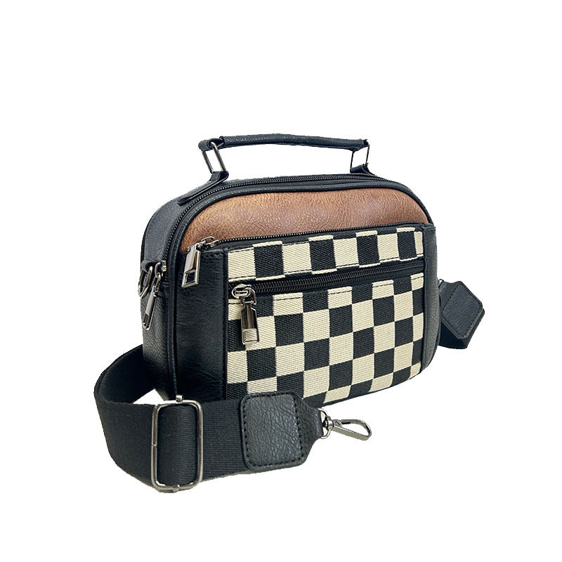 Women's Bag Chessboard Multi-compartment Fashion Handbag