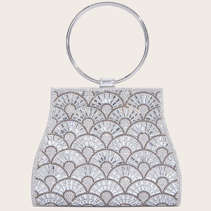 Dinner Bag Inlaid With Diamond PU European And American Chain